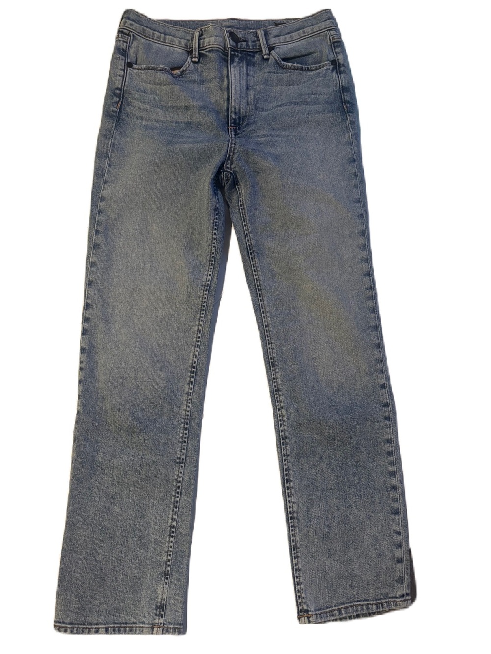 rag & bone Straight-Leg Mid Rise Jeans in Double Down Blue color Size 27